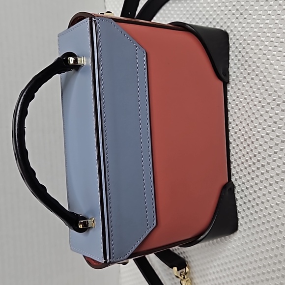 MANU ATELIER MINIBAG CALF LEATHER BLACK/ BLUE/ PINK - Picture 3 of 8